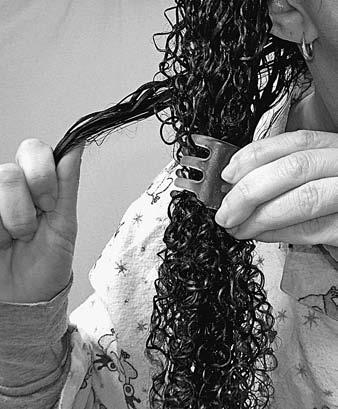 Sometimes the sizes of your curls vary across your head. In some places, more curls will need to be made than This is the same curl after being defined.