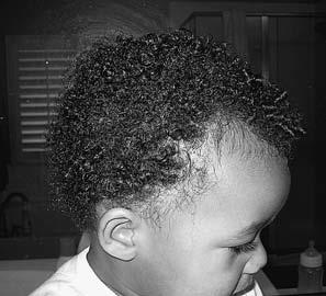 Baby Curls 149 If there are any white patches after her hair has dried, simply dab them with water. By morning, her curls should be nice and soft, provided the right conditioner has been used.
