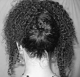 tucking in your ends. The twist was fastened using a large hair clip.