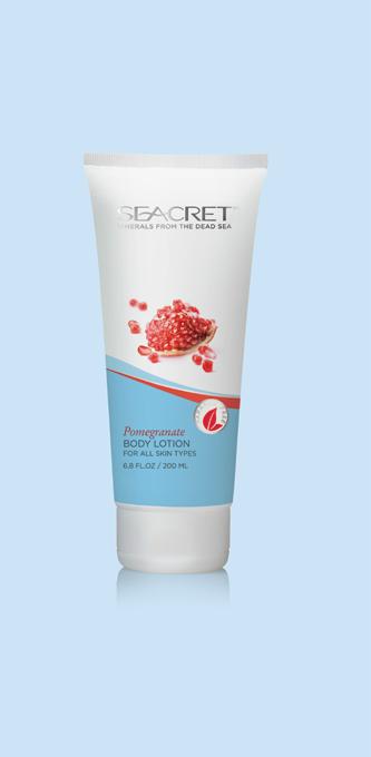 BODY LOTION POMEGRANATE BODY A nourishing daily body lotion that softens and hydrates the skin. Apply as needed and massage gently until fully absorbed. For daily use.
