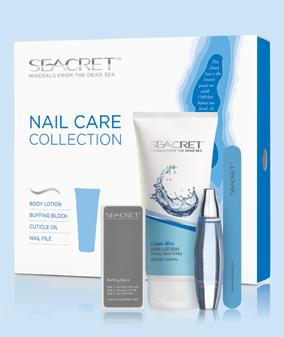 BODY NAIL CARE COLLECTION Includes: Body Lotion, Buffing Block, Cuticle Oil and Nail File For a perfect nail care manicure and pedicure in the comfort of your home.