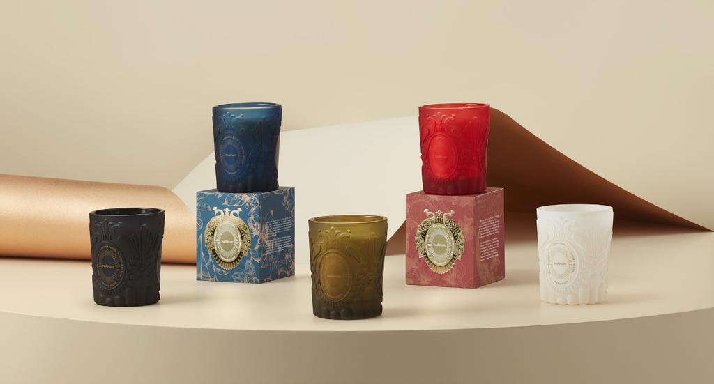 FOR YOUR PERSONAL SPACE Holiday Collection Candles - Leather Hours (coriander, tonka bean, amber) - Andaman Sails (bergamot, green