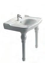 Washbasin 1020 x 600 mm. Installation on ceramic legs. Fixing kit included. Drain and faucet not included.