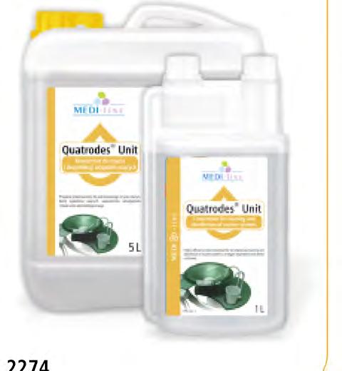 Application references: Quatrodes Unit is designed for  The preparation does not foam. Used on daily basis prevents from forming biofilms.