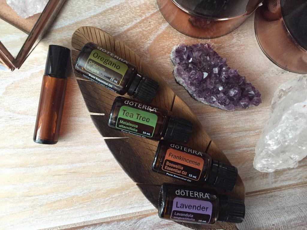SUMMER FEET ROLL-ON TREATMENT 3 drops Oregano 3 drops of Frankincense then Add all oils to a 10ml roller bottle and top with FCO Another blend you