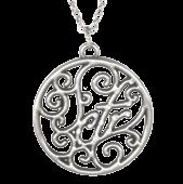 1 /2", on 7-8" Scroll CTR Necklace JNY048 antique silver