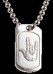 American Sign Language 2-piece Necklace JNL067 silver & copper finish