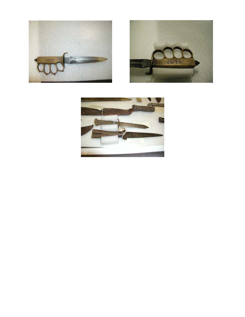 Figure 6. Overall view of a smaller object requiring an individual mount. Figure 7. Custom Ethafoam mount for the dagger handle. Figure 8. Detail of supports within the drawer for Smaller objects.
