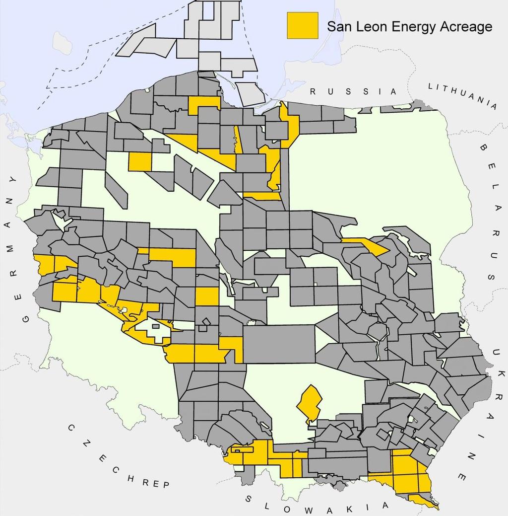 Poland - Diverse Portfolio Across Many Plays 1. Baltic Basin Paleozoic shale gas/condensate & oil play 2.