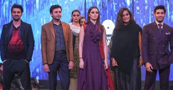 OFF FARM 19 GROWN IN AUSTRALIA, MADE IN INDIA Designers Jimit Mistry (second from left) and Karishma Jamwal (second from right) with popular television celebrities Shravan Reddy (left), Ekta Kaul
