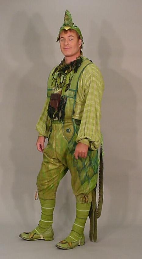 Papageno - Philip Cutlip Papageno Green Suede Lederhosen with Painted Feathers & Leather Feathers Green/Tan Linen Shirt with Leather