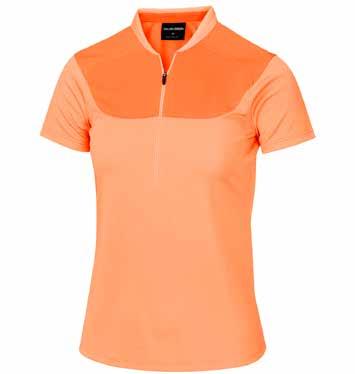 VENTIL8 PLUS COOL LAYER MILEY Stylish VENTIL8 PLUS shortsleeve golf shirt with contrasting panels and flashes. Designed to keep the player cool and dry.