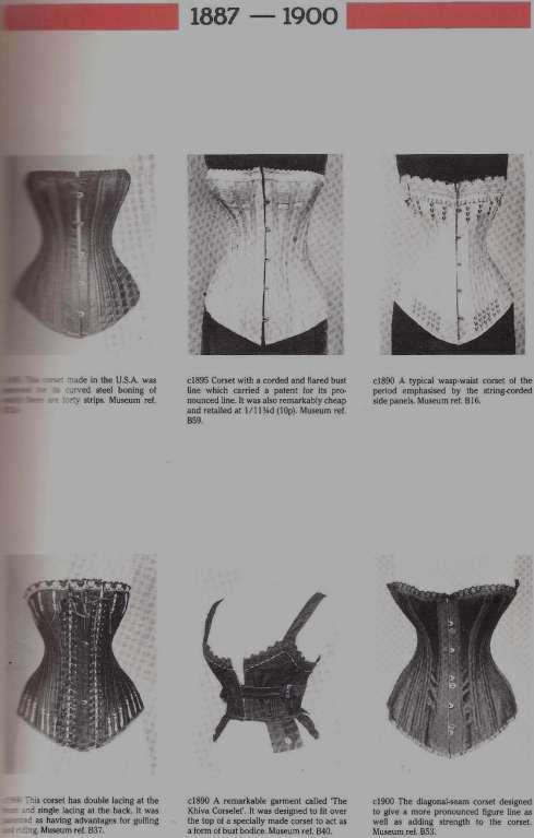 Above, more corsets from the