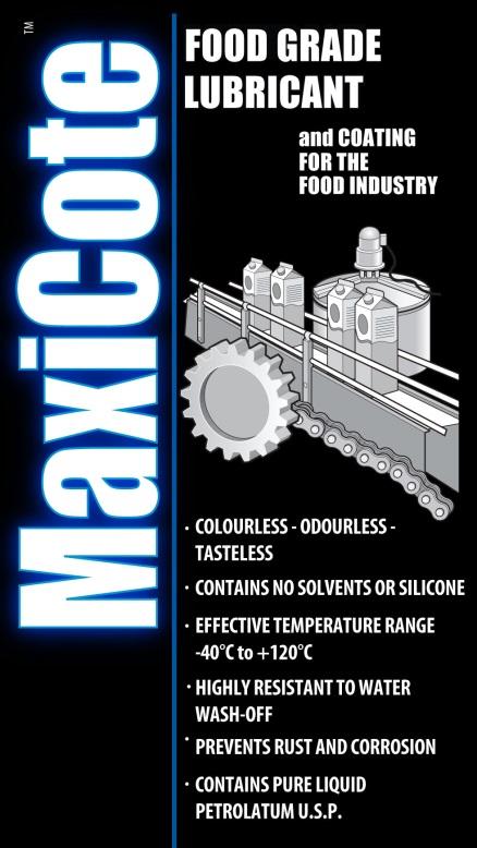 FOOD GRADE LUBRICANT & COATING TO PREVENT RUST AND CORROSION DESCRIPTION Provides protective food grade coating to prevent rust and corrosion.