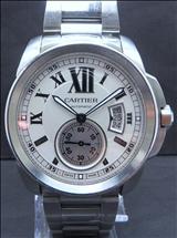 Estimate: $2,000 to $2,400 Lot: 179 6AMRW41 CARTIER, A LIMITED GENT'S S/STEEL CALIBRE AUTOMATIC WATCH 卡地亚男装限量型卡莱拉自动表 ( 附盒子和证书 ) 新款式! Extra Large round case.