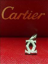 Lot: 209 6MJAJ9 A CARTIER 18K WHITE GOLD DIAMOND DOUBLE 'C' shape pendant, fully set with diamond, Individual Number 21720A. Total weight 2.50gm. Accompanied by Box and Certificate.