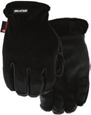 lining Hard-wearing microfibre palm and hooded fingertips, form-fitting spandex back, reinforced knuckle bar, snug-fitting elastic wrist
