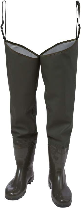 GREEN 242000-R5 SIZE 40-47 HIP BOOTS WADERS Outer belt loops