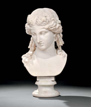 $2,000-4,000 275 274 White Marble Bust of Napoleon, 19th century, the figure wearing a bicorne hat and cloak over his jacket, unsigned, mounted to