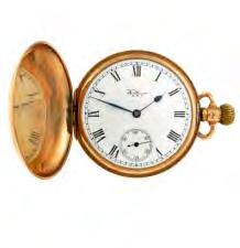 470 471 472 A half hunter pocket watch. Hallmarked Birmingham 1925. Numbered 320058. Unsigned fifteen jewel keyless wind movement with club tooth lever escapement.