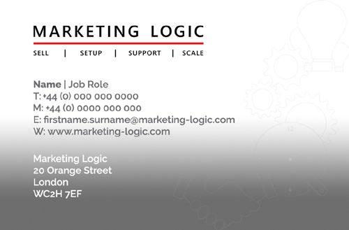 Business cards I created for Marketing Logic.