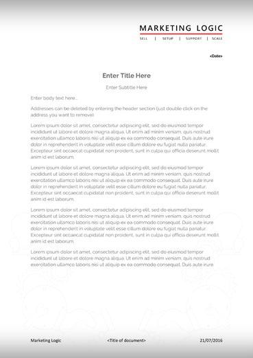 Microsoft Word Document Template Variations Above: Microsoft Word templates created for