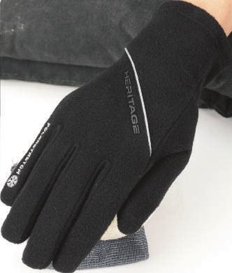 The palm is made with durable nylon stretch fleece with grip pattern to help keep control on the reins. The Heritage Premier Winter glove offers a comfortable warm and flexible fit. Never bulky.