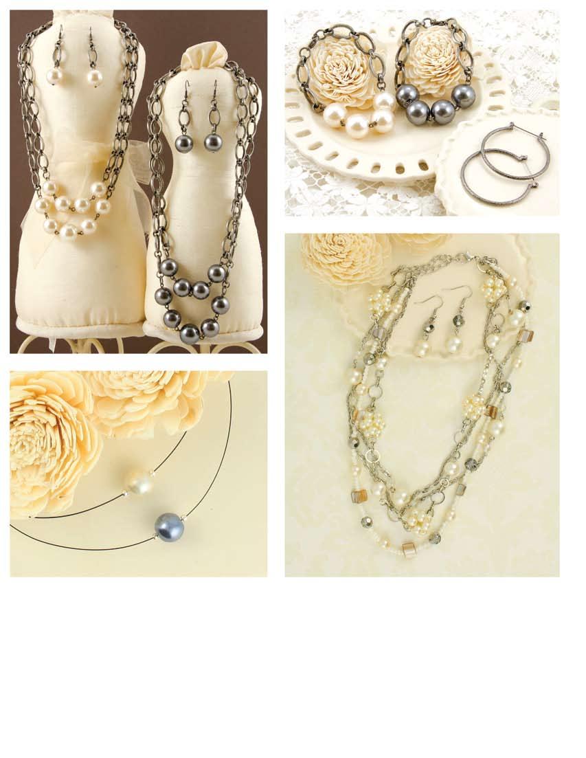 a. f. g. c. b. d. h. i. e. a. 20 mm White pearl with grey metal accent chain earrings hang 2 ½ JE0145-0100 $14 b.