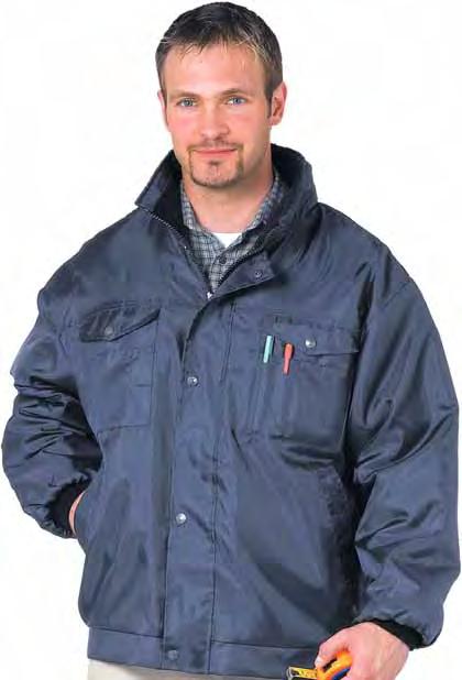 Fabric: BuildTex 260g Lining: 100% Polyester Fur 235g Col: Navy, Royal, Bottle Sizes: S - 3XL 12 Navy Royal Bottle Two side jetted pockets. Two multi-layered chest pockets.