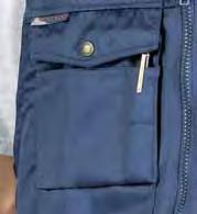 S154 Boston Toolvest Multi-layered chest pockets including mobile phone pocket. Two side welt pockets.