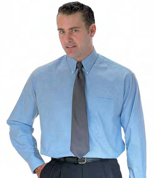 S107 Oxford Shirt, Long Sleeves Chest pocket. Front button placket.
