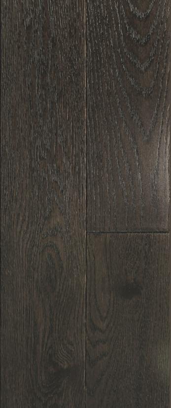 Flooring in Antique Grade, Three Stains Shown here are your stain options for the solid Wirebrushed Red Oak offered by Maine Traditions.