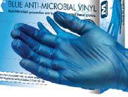 GlovePlus Pow der Free, Smooth, Blue Vinyl Gloves SPECIALTY VINYL AMMEX Anti-Microbial, Pow