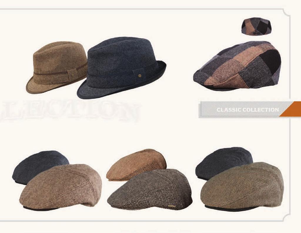 12 Classic Collection STw131-asst Wool Blend Tweed Ivy with Stetson Jacquard Lining Assorted Pack: 4-, 2- Sizes: 2-S/M, 4-L/XL - Min.