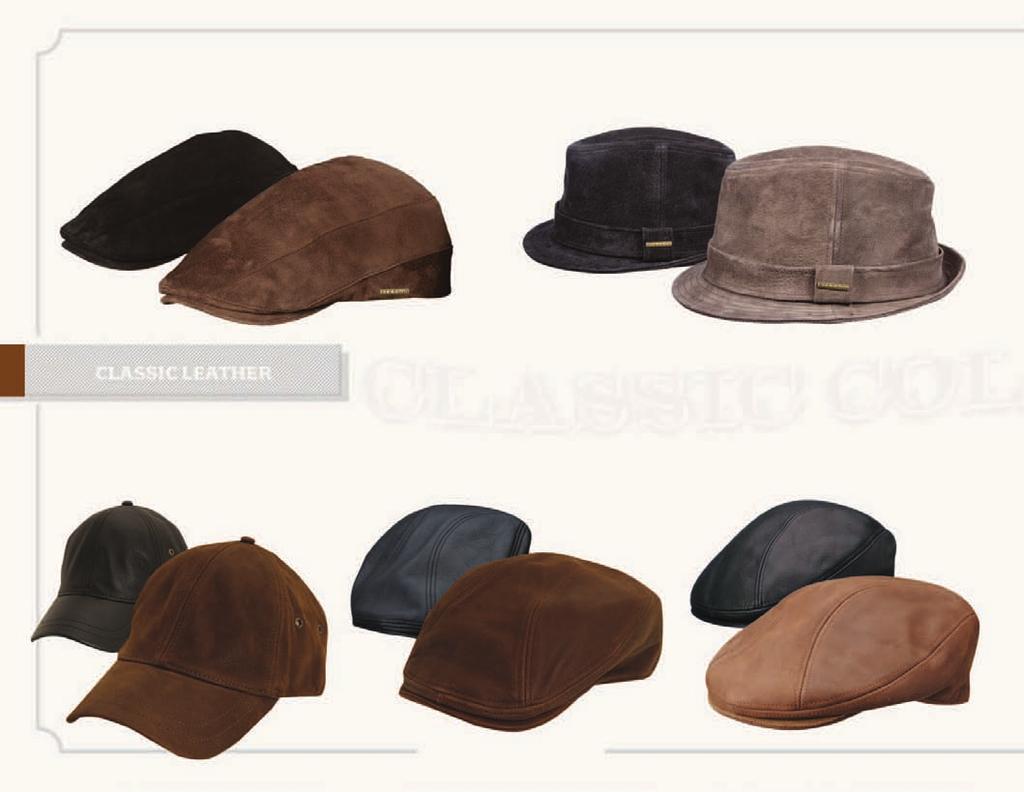 STW46 Suede Ivy, Taupe STW167 Suede Fedora, Earth Sizes: M-XL -Min. 1 Taupe Earth CLASSIC LEATHER STW510 Oily Timber Cap, One Size Fits Most - Min.