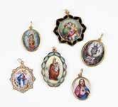 Your bid indicates 122 A group of six religious gold and enamel pendants 14K and 10K golds with enamel pendants (two Hindu), 26.