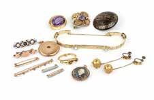 Your bid indicates 162 A group of six antique gold and gem jewelry Of 14K and 10K gold set with gems, coral and enamel including: two brooches, one minature painted portrait of Louis XVIII with his
