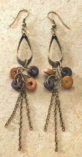 bead and copper wire accents. Hypoallergenic. Antique copper finish.
