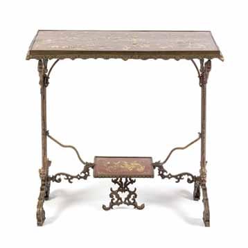 $800-1,200 157* A Chinese Export Carved Hardwood Desk, the pierced gallery depicting flowering prunus, over an openwork panel depicting peonies, the writing surface surmounted with a