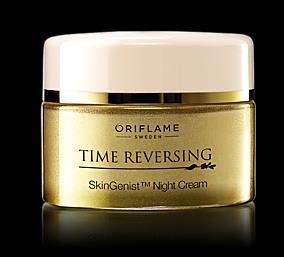 Oriflame: Time Reversing SkinGenist Night Recovery Serum Product Description: Rejuvenate as you rest! A powerful anti-ageing formula helps prolong the skin s youthful appearance.