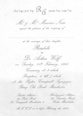 Wedding invitation,