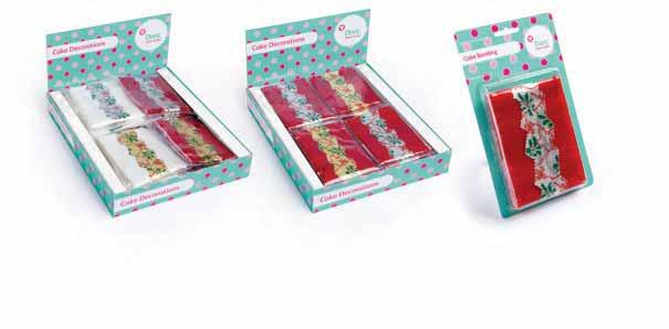 Cake Frills / Banding Christmas Frills in Header Packs 65A-101 Boxed