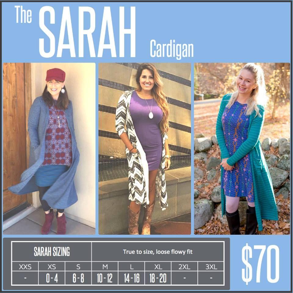 Lightweight and cozy without being hot, the new Sarah cardigan is LuLaRoe s newest layering piece.