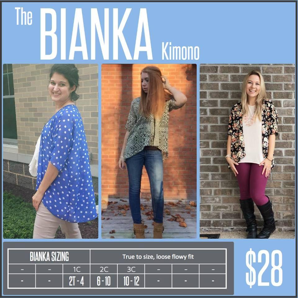 The Azure skirt is also a very versatile piece. I actually LOVE the Azure as a top or mini dress! -Rose D. The LuLaRoe Bianka kimono gives even your littlest fashionistas a stylish new way to layer.