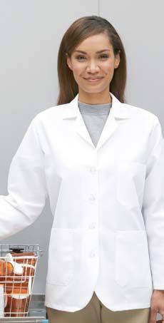 A. Specialized Lapel/Counter Coat, White (KP16WH) B. Lapel/Counter Coat, White (KP11WH) C. Lab Coat, White (5210WH) A.