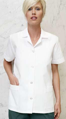 Squared bottom hem Left chest pocket 4.25 oz., 65/35 Polyester/Cotton SP65 Sizes: S-3XL, Color: (MB) Sizes: S-4XL, Color: (WH) A. Women s Smock Fitted, Light Blue (TP11LB) B.