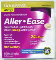 5mg Antihistamine Cherry 4oz (Compare to - Benadryl Children's Allergy) GoodSense Allergy Relief Loratidine 10mg Tablet Blister 30ct (Compare to - Claritin) GoodSense Allergy Ease 180mg 24-Hour