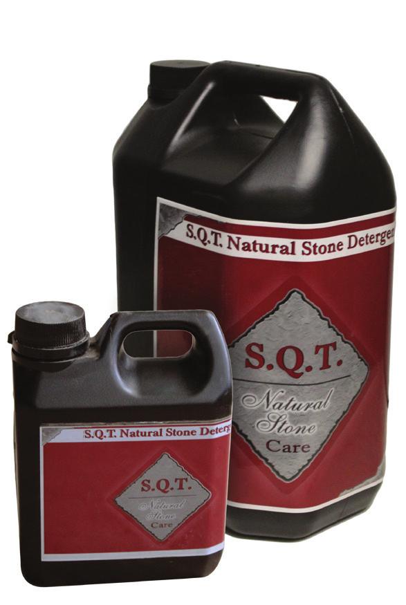 SQT NATURAL STONE DETERGENT Available in 5l and 1l S.Q.T. NATURAL STONE DETERGENT is an effective, safe, bio-degradable specially formulated neutral detergent for cleaning all natural stone surfaces without harming the stone.