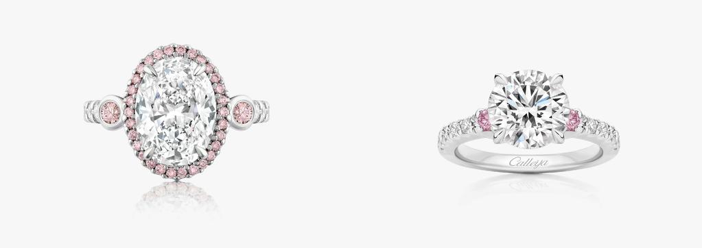 Alegria Amaia Spanish for happiness, the mesmerising light from Two Argyle Pink Diamonds embrace a stunning 3.01ct this custom made 3.