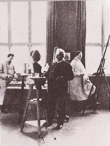 A poor photo of J P Kayser in his studio where prototype pieces were first modelled in plaster Messrs Connell & Co of Cheapside, London Liberty sold off many exhausted lines of pewter to this firm